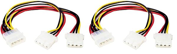 StarTech.com LP4 Power Y Splitter Cable - Molex Y Splitter (PYO2L) (Pack of 2) 1 Count (Pack of 2) LP4 to 2x LP4