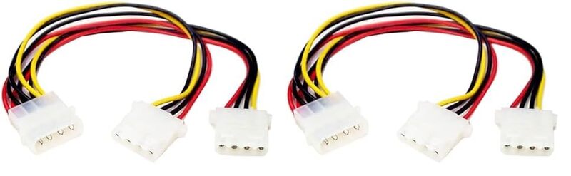 StarTech.com LP4 Power Y Splitter Cable - Molex Y Splitter (PYO2L) (Pack of 2) 1 Count (Pack of 2) LP4 to 2x LP4