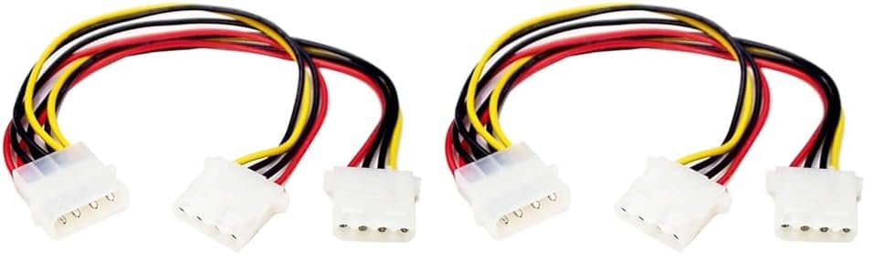 StarTech.com LP4 Power Y Splitter Cable - Molex Y Splitter (PYO2L) (Pack of 2) 1 Count (Pack of 2) LP4 to 2x LP4