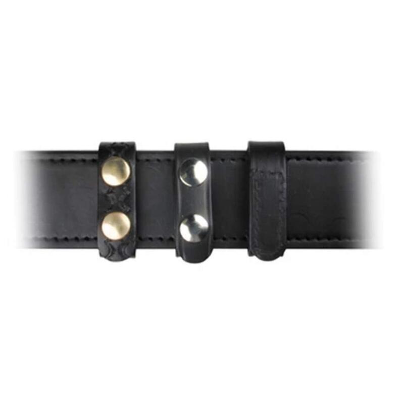 Boston Leather Top Grain Leather Belt Keeper with Brass Snaps