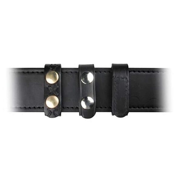 Boston Leather Top Grain Leather Belt Keeper with Brass Snaps