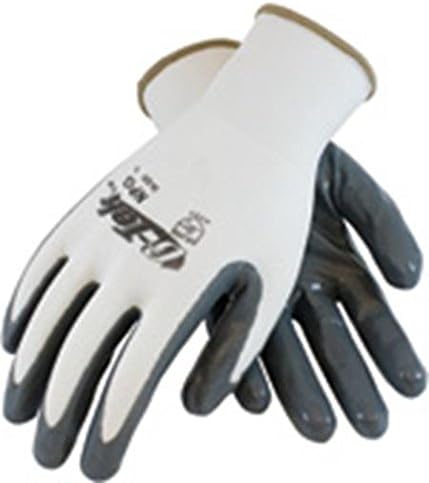 G-Tek NPG 34-225/L Seamless Knit Nylon Glove with Nitrile Coated Smooth Grip on Palm and Fingers