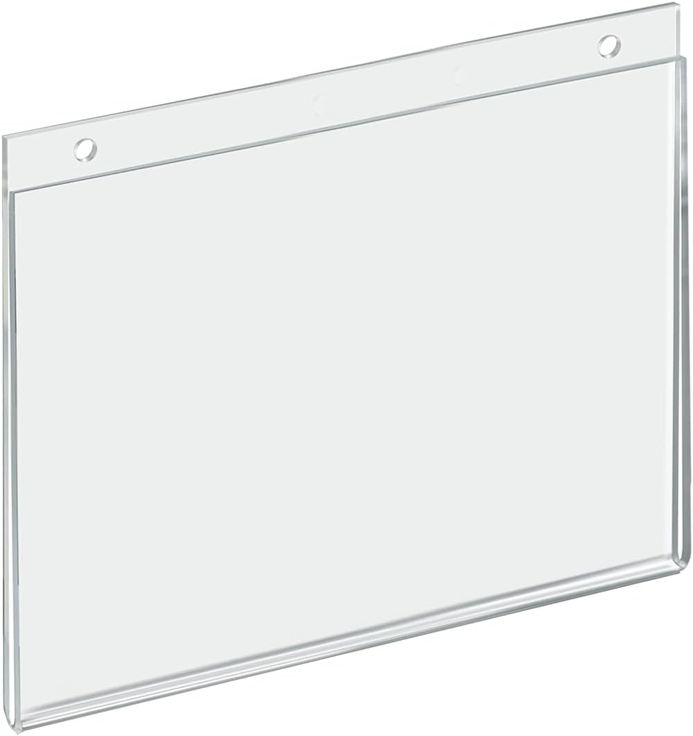 AZAR DISPLAYS U-Frame Wall-Mount Acrylic Sign Holders, Clear, Pack Of 10
