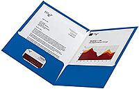 Office Depot® Brand Laminated Paper 2-Pocket Folders, Light Blue, Pack of 10