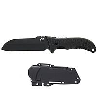 Schrade Delta Class Bedrock Sheepsfoot Fixed Blade with 10.4in Stainless Steel Blade, TPE Handle for Outdoor Survival