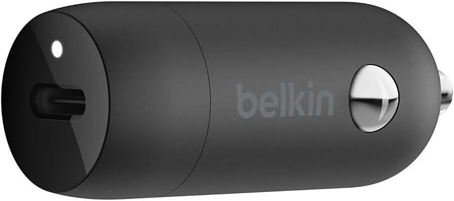 Belkin 20 Watt USB C Car Charger with Fast Charging for Apple iPhone 14, 14 Pro, 14 Pro Max, iPhone 13, 13 Pro, 13 Pro Max