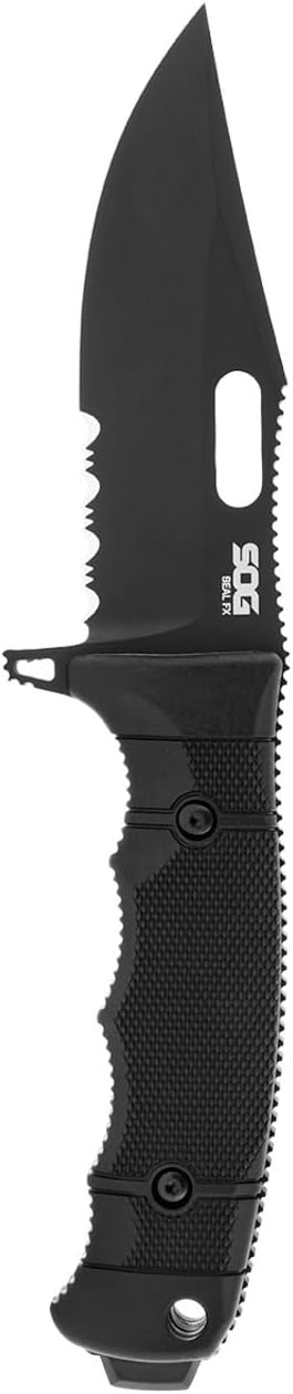 SOG Seal Fx Fixed Blade Partially Serrated ProfeSSIonal Tactical Knife S35Vn Steel Tough Glass-Reinforced Nylon Handle