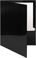 JAM PAPER Laminated Two-Pocket Glossy Presentation Folders - Letter Size