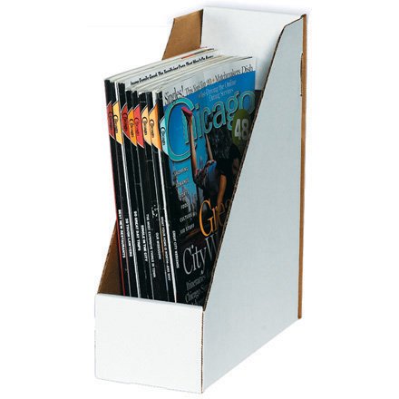9 1/4" x 4" x 12" White Magazine File Boxes