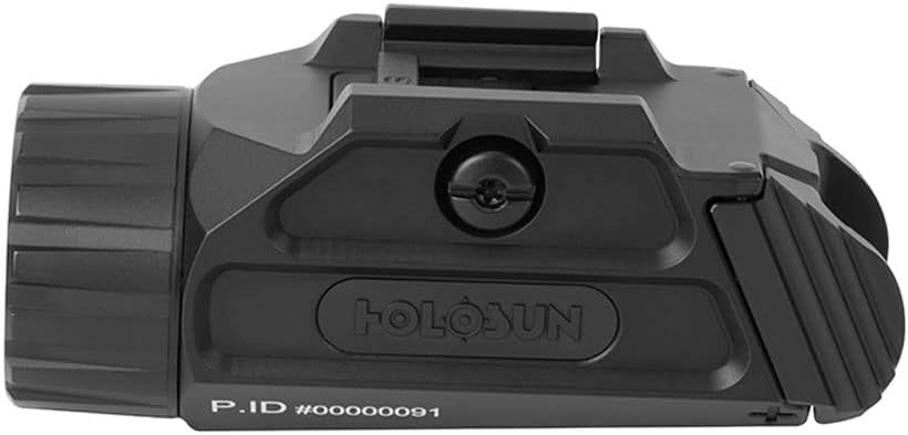 HOLOSUN P.ID HC Pistol Mounted White Flashlight High Candela - High/Low Output Modes 800/400 Lumens Rechargeable Waterproof