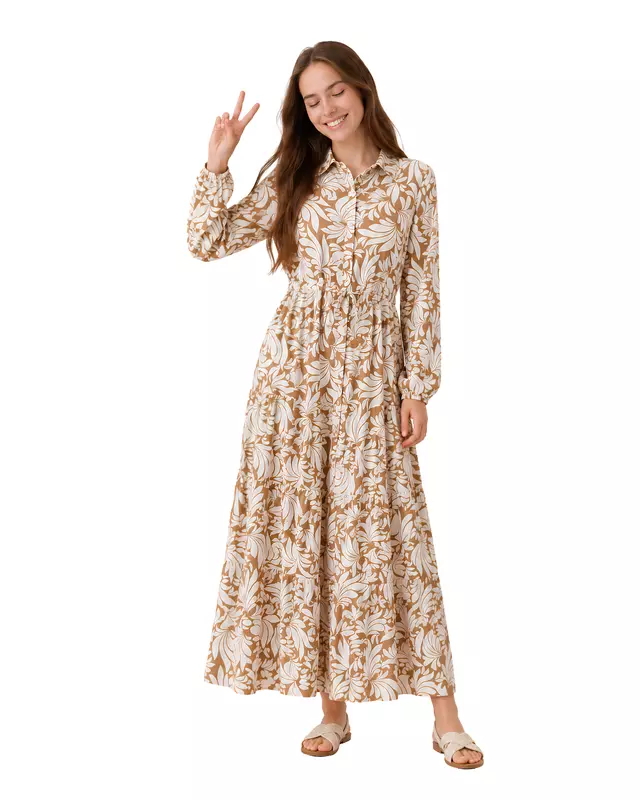 Printed Tiered Maxi Dress