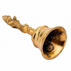 Brass Pooja Bell with Hanuman image Small Size
