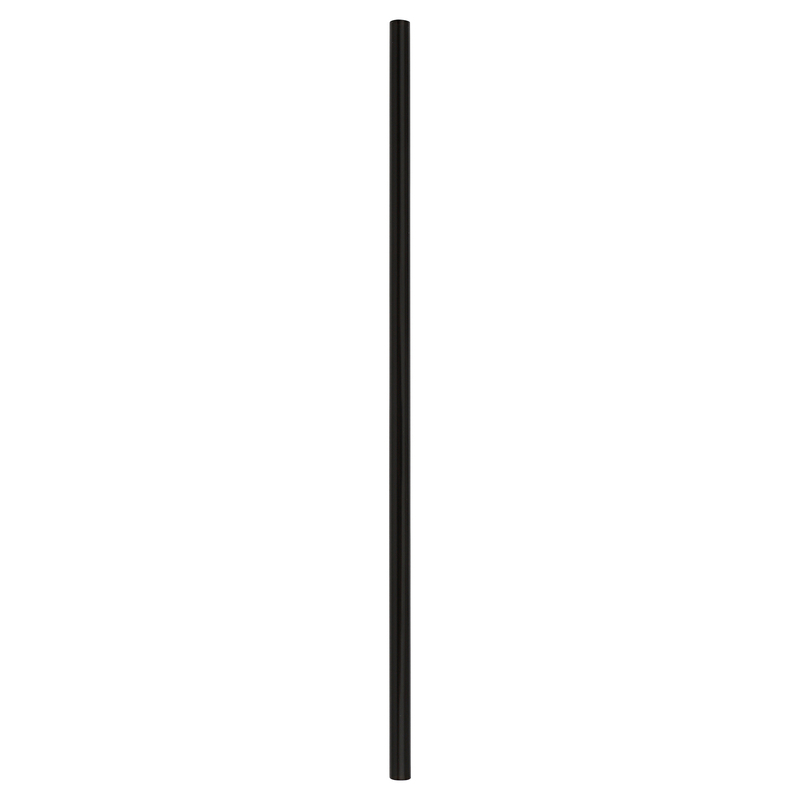 Straw, Plastic, Black, Jumbo, Unwrapped, 7.75”