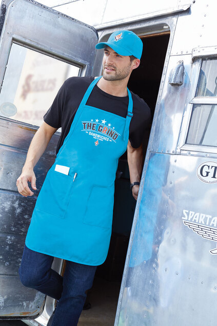 Custom Embroidered Full-Length Two-Pocket Bib Apron (Available in 9 Colors)