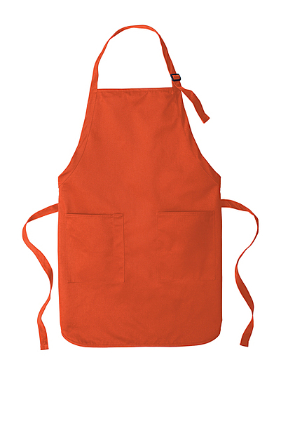 Custom Embroidered Full-Length Two-Pocket Bib Apron (Available in 9 Colors)