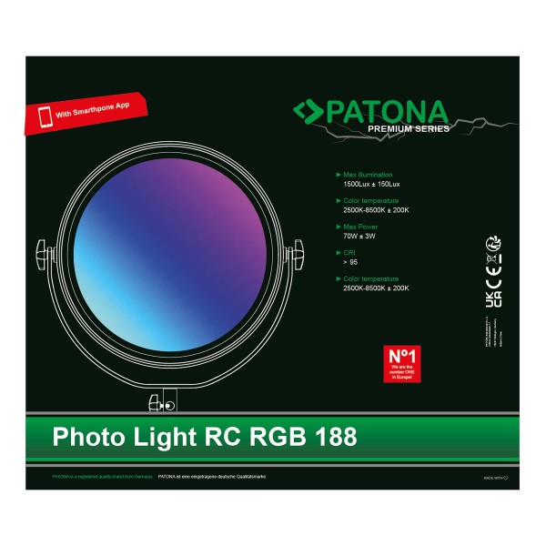 PATONA Premium soft light lamp RGB-188A with app control