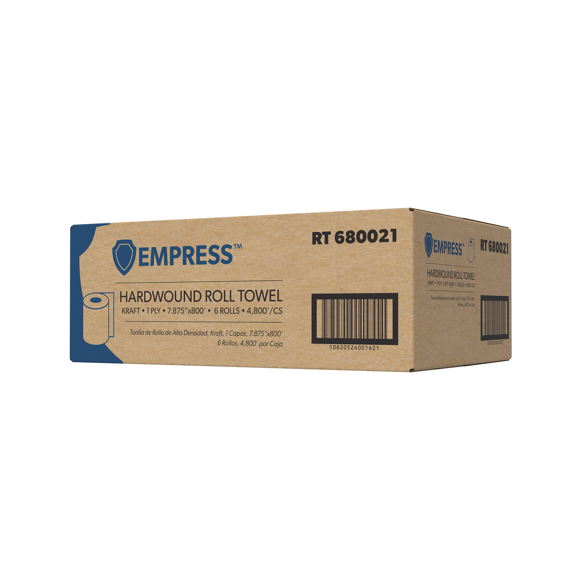 Empress Hardwound Towel 8" X 800' Natural 6 Rolls