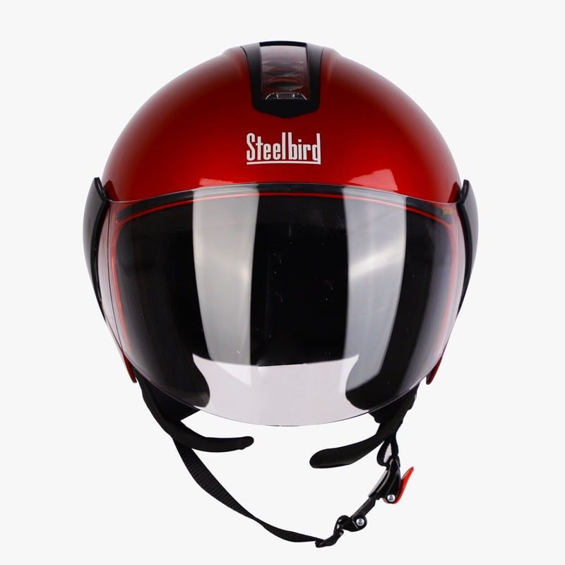 STEELBIRD SBH-5 TRIPLE NINE GLOSSY CHERRY RED C/V 580 MM