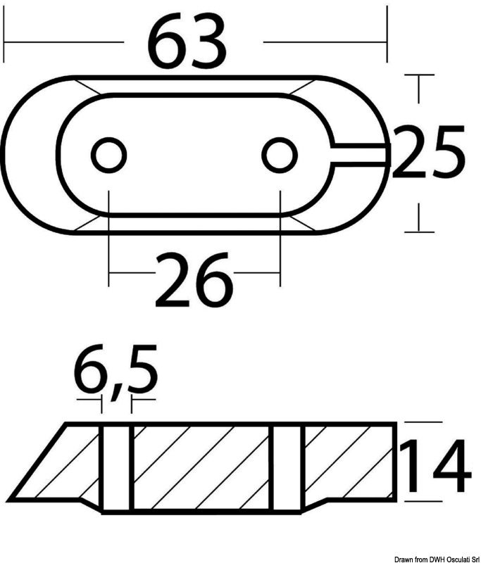 Zinc anode bridge for Yamaha 4/70 HP