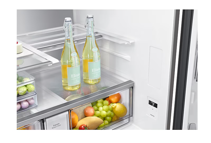 RF29DB965012AP, Refrigerador de puerta francesa estilo T a medida con centro de bebidas 29" Blanca WIFI,"12 Meses Garantía General  20 años en el Compresor"