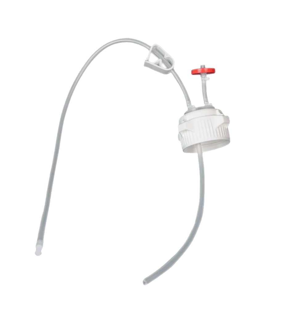 EZBio® Cap Assembly 53B VersaCap with Vent and Dip Tube for 2L 20/CS