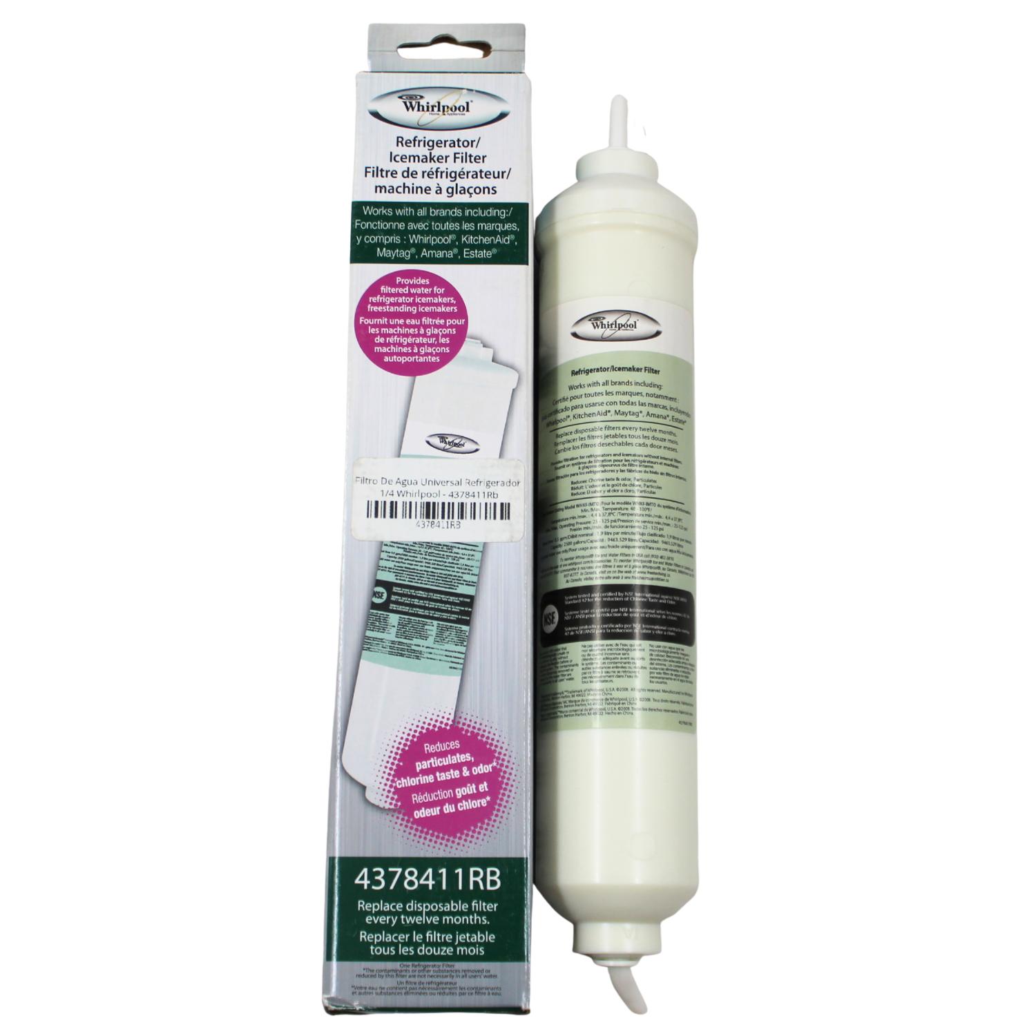 Filtro De Agua Universal Refrigerador 1/4 Whirlpool - 4378411Rb