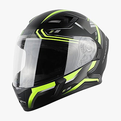 STEELBIRD SBA-21 RAPTOR ULTIMATE RACE MATT BLACK/NEON C/V (L)