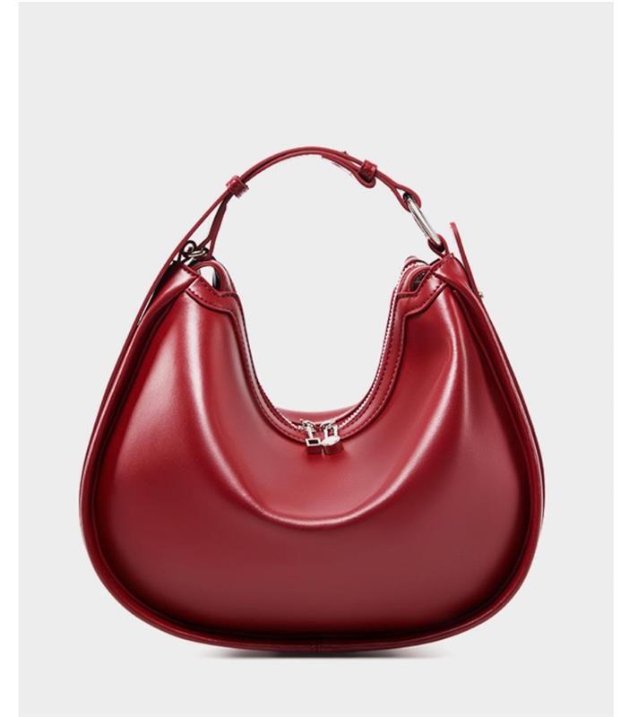 CRESCENT BAG WINE RED