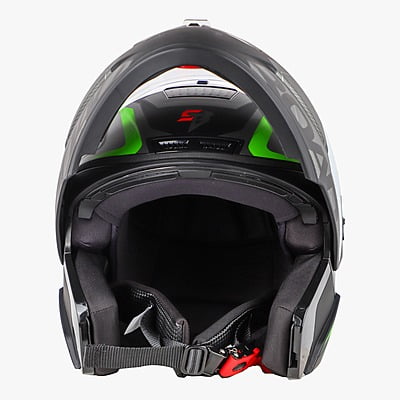 STEELBIRD SBA-7 ROAD GLOSSY BLACK/GREEN C/V (M)