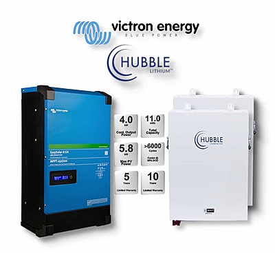 5.0 kW VICTRON EasySolar - HUBBLE Combo, c/w 2x 5.5 kWh Lithium Batteries 5.0 kW VICTRON EasySolar - HUBBLE Combo, c/w 2x 5.5 kWh Lithium Batteries