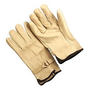 Premium grain drivers, straight thumb, leather pull strap back