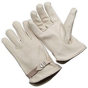 Premium grain drivers, keystone thumb, leather hem, leather pull strap