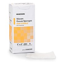 McKesson® Gauze Sponge 3 Inch × 3 Inch 8-Ply Non-Sterile 200 Count