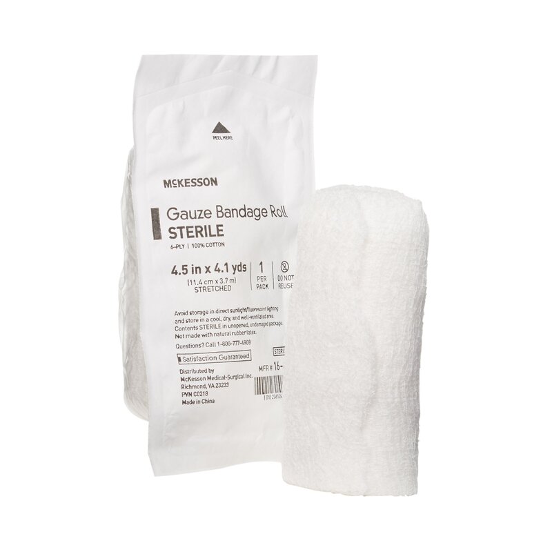 McKesson Sterile Fluff Bandage Roll 4-1/2" x 4-1/10 yd 6-Ply (MPN 16-4264)