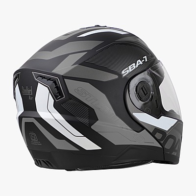 STEELBIRD SBA-7 ISS ROAD MATT BLACK/GREY C/V (XL)