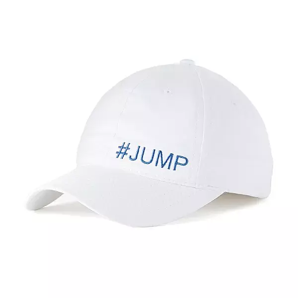 White Staple Cap #Jump