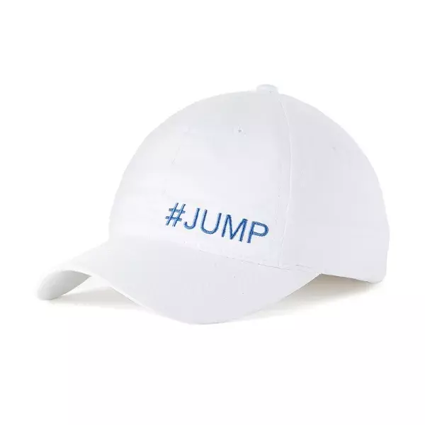 White Staple Cap #Jump