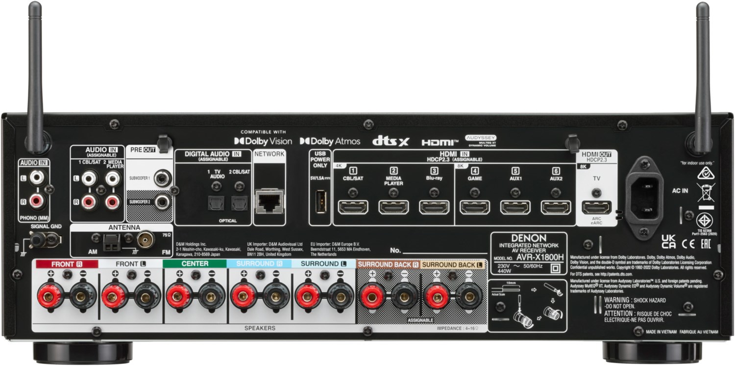 Denon AVR-X1800H 7.2 Ch Receiver