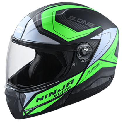 STUDDS NINJA ELITE SUPER D4 MATT BLACK N3 GREEN C/V (L)