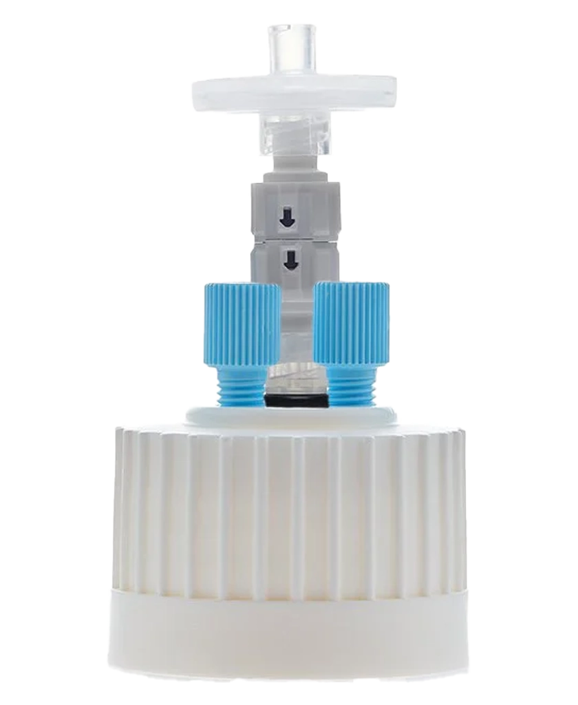 ChromCap™ 300 HPLC Cap Assembly 38-430 PTFE Adapter & Safety Air Inlet Valve 2x Ports OD Tubing - 1/8" or 1/16" 1/EA