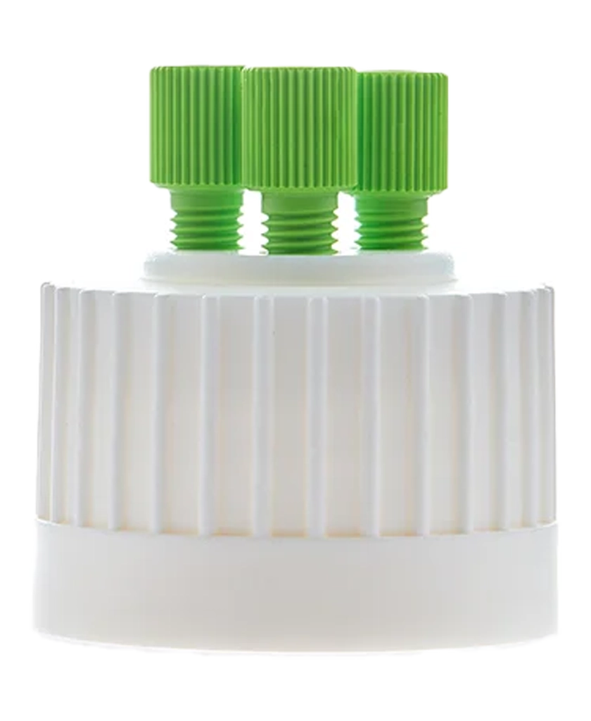 ChromCap™ 100 HPLC Cap Assembly 38-430 PTFE Adapter w Vent Hole 3x Ports 1/8" or 1/16" OD Tubing 1/EA