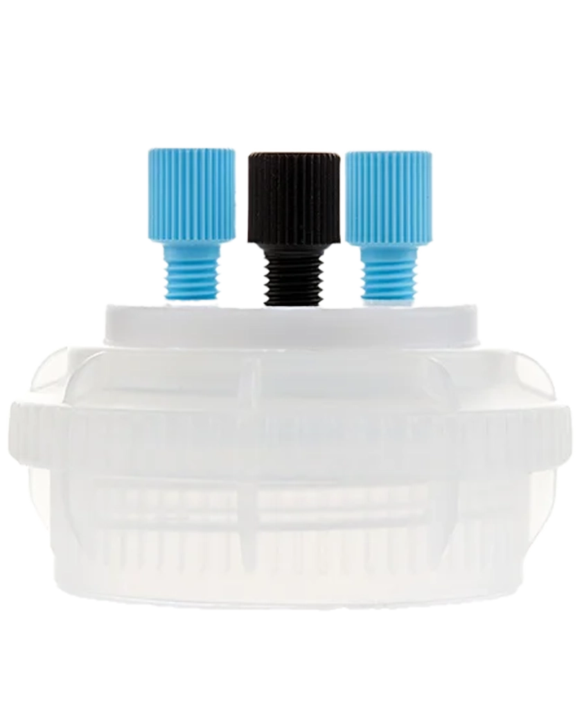 ChromCap™ 100 HPLC Cap Assembly GL45 PTFE Adapter w Vent Hole 3x Ports 1/8" or 1/16" OD Tubing 1/EA