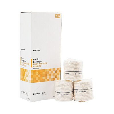 McKesson Elastic Bandage – 2 Inch × 5 Yard, Hook & Loop Closure, Tan, Non-Sterile