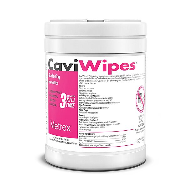 CaviWipes Premoistened Disinfectant Wipes, 160 Ct Canister