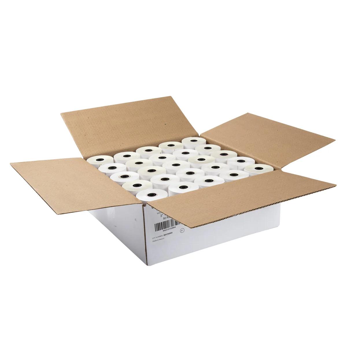 AmerCareRoyal Carbonless Reg Roll 3" x 92', White - Canary 50 / cs