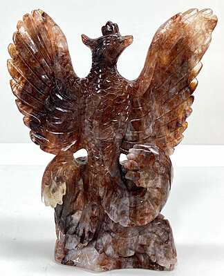Hematoid Quartz Phoenix Carvings