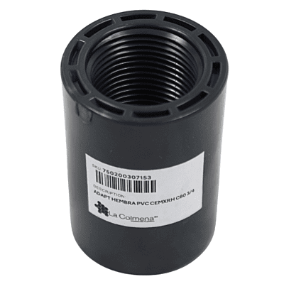Adaptador Hembra PVC, Cedula 80, 19M, 3/4" Pulgadas - 46-830954 Adaptador Hembra PVC, Cedula 80, 19M, 3/4" Pulgadas - 46-830954