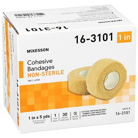 McKesson® Cohesive Bandage Tan 1″ x 5 Yard Self-Adherent Non-Sterile