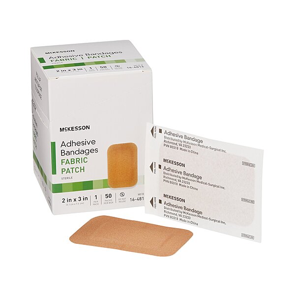 McKesson Adhesive Strip Fabric Tan 2 X 3 Inch Sterile 