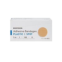 McKesson Adhesive Spot Bandage – 1 Inch, Tan Plastic, Sterile